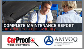 Complete maintenance report available at Courtier Auto Laval Complete maintenance report